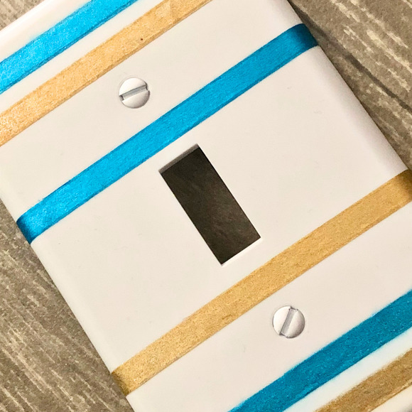Decorative outlet covers handmade with Washi tape 2 piece set - Picture 5 of 6